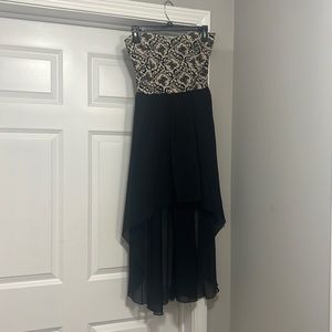 Low high, sleeveless special occasion dress